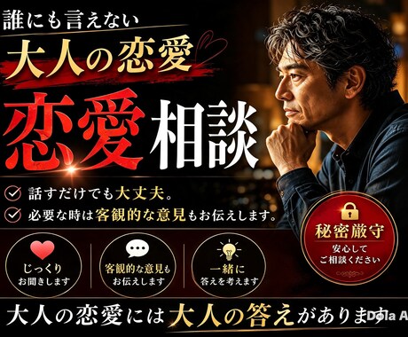 大人の恋愛相談！長い人生経験から本音で答えます 人生経験が長いから分かる、綺麗事抜きの悩みを解決！ イメージ1