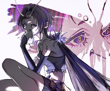 ダークな美しさで世界観あるイラストを制作いたします
