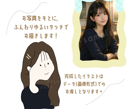 SNSアイコンや待ち受け画像にお使いいただけます ふんわりゆるいタッチでお描きします！ イメージ2