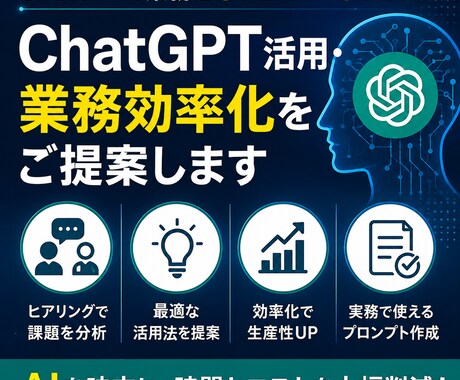 ChatGPT活用・業務効率化をご提案します 実務で使えるAI活用法をご提案します イメージ2