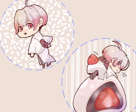 SD（デフォルメ）キャラのイラストお描きします まるっとかわいいアニメ風タッチ イメージ1