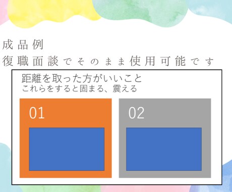 復職面談で驚かれた！働く環境可視化シート作成します 【3名特別価格】職場が納得！復職後や上司相談にも使える取説 イメージ2