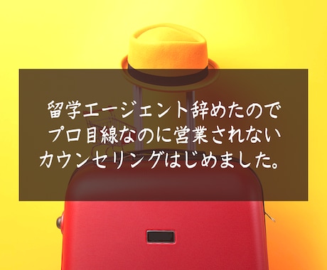 プロ目線なのに営業されない留学カウンセリングします 留学エージェント辞めたので全知識総動員してアドバイスします イメージ1