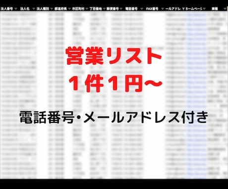 ココナラ最安最速!1件1円で営業リストを作成します 丁寧で迅速な対応を心掛けます! イメージ1