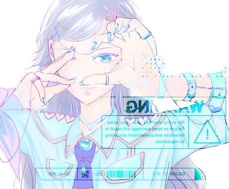 カッコイイ女の子、綺麗なイラストを作成いたします アイコン、配信ジャケットなど。目ヂカラ強め暗めが得意です イメージ2