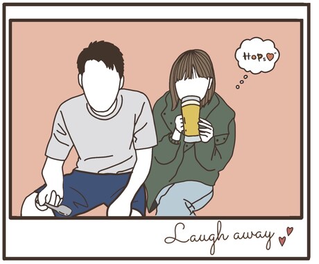 お写真をお洒落なカラーシルエットにします お気に入りのポーズで可愛いシルエットイラストを♡ イメージ2