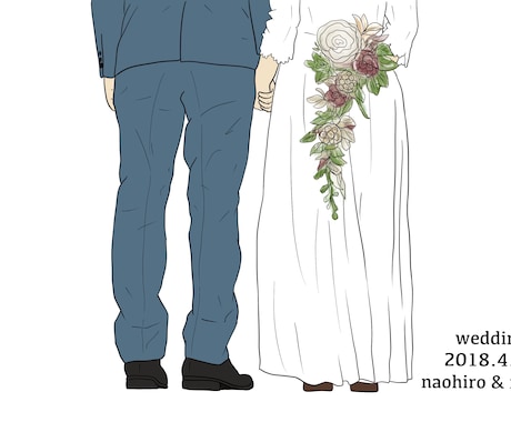 写真からイラストにします お子さんや前撮りや結婚式など可愛いイラストにしますよ♡♡♡ イメージ2