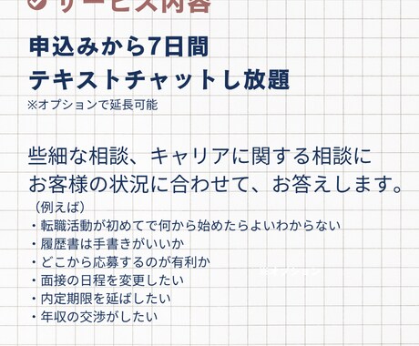 転職相談のお試し7日間｜人事がチャットで伴走します 人事・転職エージェントの【具体的なノウハウ】で転職を成功へ イメージ2