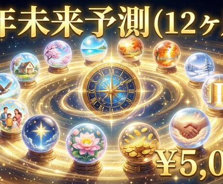 1年未来予測（12ヶ月リーディング）します この1年の流れと転機を先読みする鑑定 イメージ1