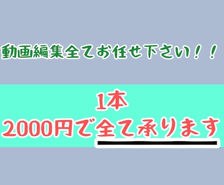 動画編集全て2000円でやります 文字入れ・BGM・カットなどといった編集はお任せ下さい！ イメージ1