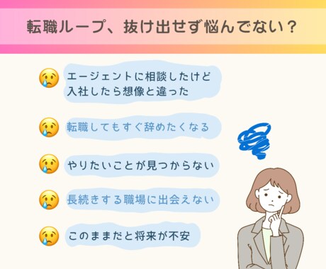 もう迷わない！あなただけのキャリアデザインします ハッピーな将来設計を、何度も転職した私が一緒に親身にデザイン イメージ2
