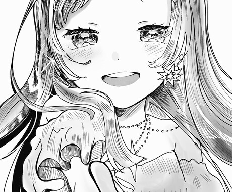 3000円〜モノクロかわいいイラスト描きます モノクロなのにキラキラ？！かわいいイラスト描きます！ イメージ2