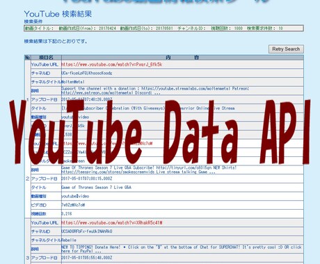 YouTube Data API利用事例紹介します YouTube動画情報をゲットして、トレンドを把握！！ イメージ1