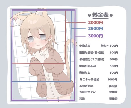可愛い等身イラスト安価で作成します ふわっとした可愛い絵柄が得意です イメージ2