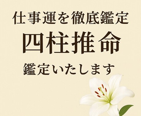 仕事運を徹底鑑定｜四柱推命・算命学・易で導きます あなたの才能と時期を見極め、仕事運を多角的に導きます イメージ1