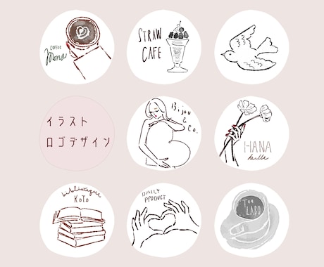 雰囲気ある手描きロゴ＋水彩おしゃれで個性UPします シンプル洗練&温かみを。抜け感イラストロゴで魅力をプラス！ イメージ2