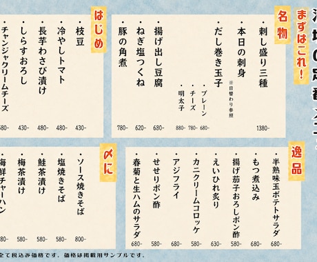 飲食店向けメニューをご希望に添えるように作成します オシャレで見やすいメニュー、販促に繋がるデザインにします！ イメージ2