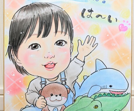 明るく優しい雰囲気の似顔絵を手描きいたします 水彩絵の具や色鉛筆でリアルかつ可愛らしいくお描きします イメージ2