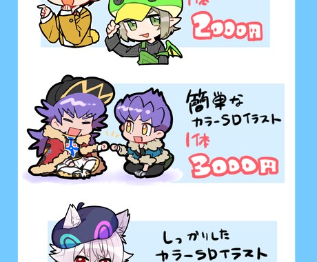 デフォルメSDキャラ描きます グッズやアイコンに使えるかわいいイラストを製作いたします。 イメージ2