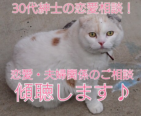 30代後半の紳士が、恋愛・夫婦関係のお話聞きます 現役相談員が、あなたの恋愛・愛情相談に耳を傾けます！ イメージ1