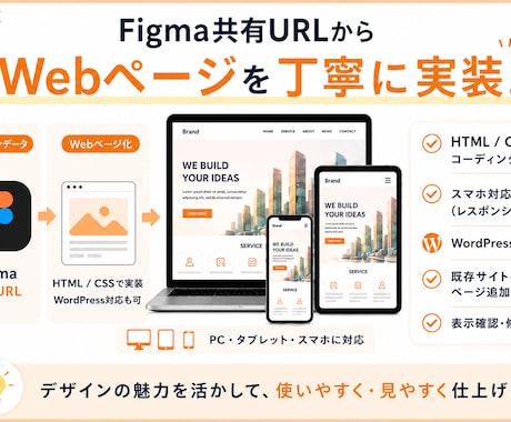 FigmaデザインをWebページ化します HTML/CSS・WordPress対応の丁寧な実装 イメージ2