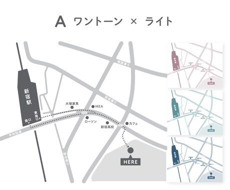 シンプルでわかりやすいアクセスマップを作成します シンプルだから使いやすい｜店舗やオフィスの案内に◎ イメージ2