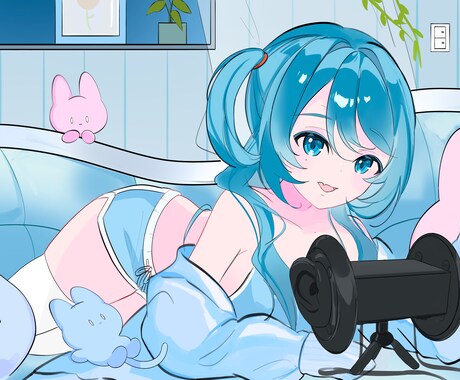 配信ゲーム絵、グッズ、歌ってみたなどお描きします 男性も女性も透明感＆ゆる可愛いアイコン、イラスト、描きます！ イメージ1