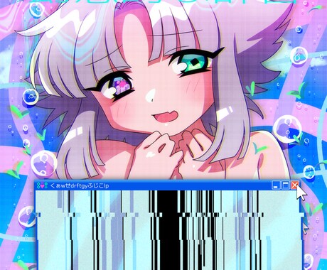 かわいい絵!(上半身まで)描きます ちょっとネオンな絵が得意です！ イメージ2