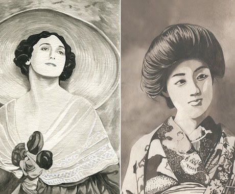モノクロ・白黒・単色のイラストを制作します 様々なモチーフを、黒・茶色の単色で制作します。 イメージ1