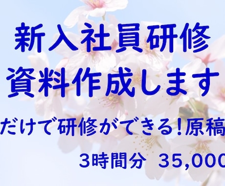 原稿付き！新入社員研修資料作成します 内容はカスタム可能！オリジナルの新入社員研修を作成します イメージ1