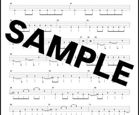 ベースの耳コピTab譜をPDF化します 【初心者歓迎】曲単位で販売！格安でベースの耳コピします！ イメージ2