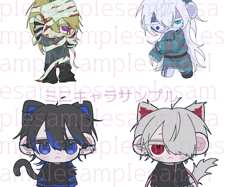 可愛いミニキャラを描きます 共依存などのダーク系や、地雷系が得意です‪‪❤︎‬ イメージ1