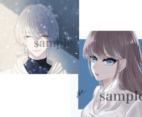 SNS用アイコン、ヘッダー、1枚絵作成します 儚くて綺麗なキャラに仕上げます。 イメージ1