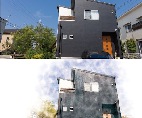手描きスケッチ風に画像合成します 建築写真や3Dパースをおしゃれに手書き風に イメージ2