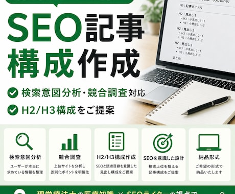 SEO記事の構成案を作成します 読者とSEOを意識した構成をご提案 イメージ1