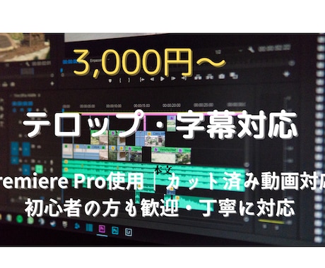 カット済み動画にテロップを丁寧に入れます 面倒なテロップ作業は丸投げOK！丁寧に対応いたします。 イメージ1