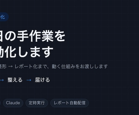 小さな定型作業をひとつ自動化します まずは1作業だけ。効果を試せる小規模プランです イメージ1