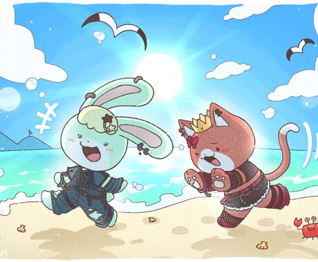 小さくかわいいまめめちびイラストを描いています 配信者向けのイラスト！スタンプやグッズ用として使えます! イメージ1