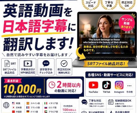 多言語動画を日本語字幕に翻訳します 多様な動画対応|SRT納品・MP4字幕焼き付け可能 イメージ2