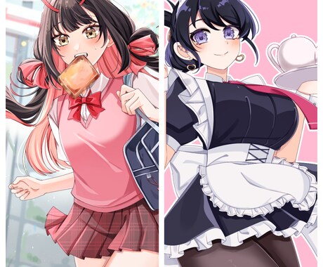 アニメ調でポップなキャラクターイラストを作成します お得な値段と丁寧な対応でお望みのキャライラストを仕上げます！ イメージ2