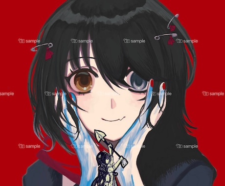 ダークでポップなイラスト描きます 絵柄は画像を参考してください！絵柄寄せも可能です。 イメージ1