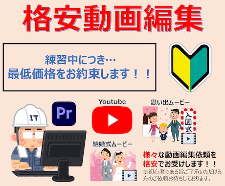 格安で動画編集承ります 高いクオリティを求めずに簡単な動画を作成したい方必見！ イメージ1