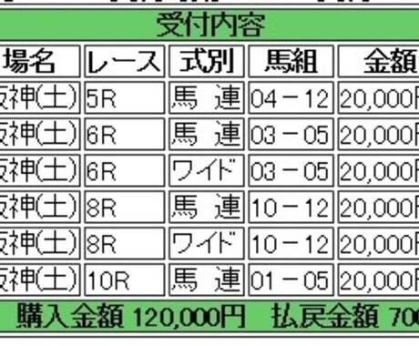 中央競馬買い目予想します 競馬で臨時収入が欲しい、副業をやってみようと考えている方 イメージ1