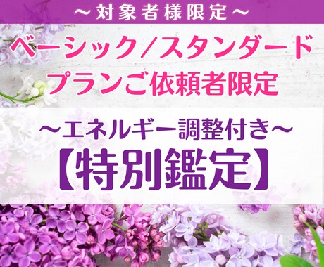 ベーシック/スタンダードプラン限定特別鑑定します 【ご注意ください】対象者様以外はお受けいただけません イメージ1