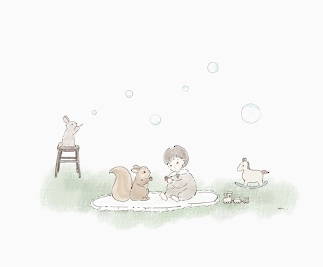 お子様のふんわりしたイラストを描きます 送っていただいた写真を参考に世界で一つのイラストを描きます！ イメージ2