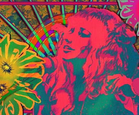 サイケ&POP ART調の似顔絵描きます 60年代〜80年代ポスター風唯一無二の個性派似顔絵★ イメージ2