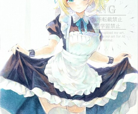 コピック・水彩で美少女アナログイラスト描きます お好きなキャラクターを手描きアナログイラストで描きます イメージ2