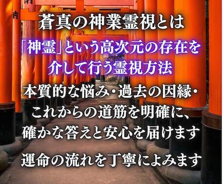 神業霊視│全運命を鑑定します 仕事・恋愛・金運・家族・健康・人生を1万字で即日全解明 イメージ2