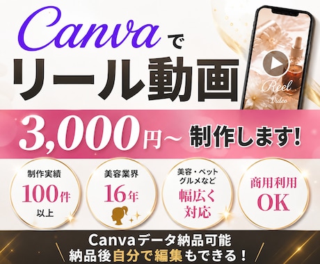 Canvaで商用利用可能なリール動画を制作します イメージ1