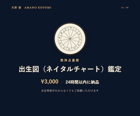 出生図を1分単位で計算し1万字で読み解きます 生まれた時の空を正確に計算、あなたの取扱説明書を作ります イメージ1